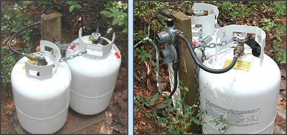 Installed propane tanks